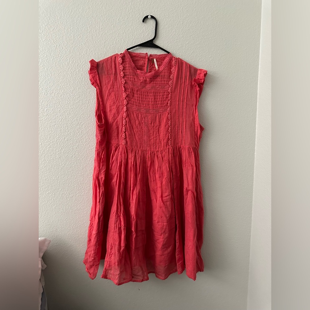 Free people, reddish orange dress flowy size medium